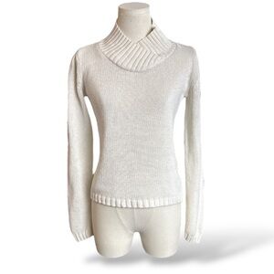 Pierre‎ Cardin Cream Cowl Neck Sweater Womens size S (E61)